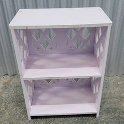 Lavender 2-Shelf Lattice Wood Side Table