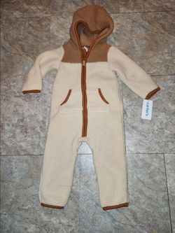 Carters baby boy warm fleece onesie new