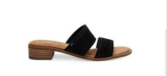 TOMS Black Suede Women's Mariposa SandalsSize 6.5