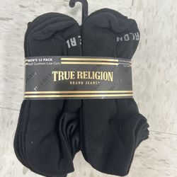 NWT True Religion men’s half cushion low cut socks 12 pairs