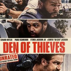 DEN Of THIEVES Unrated (Blu-Ray + DVD + Digital-2018) 50 CENT + Gerard Butler!