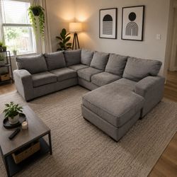 U-Shape Grayish Sectional Couch – Budget Friendly