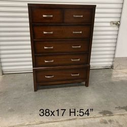 Solid wood large brown chest dresser