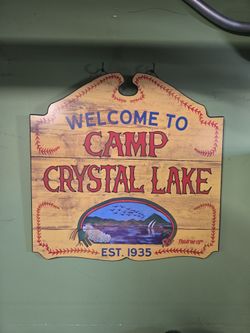 Camp crystal lake sign
