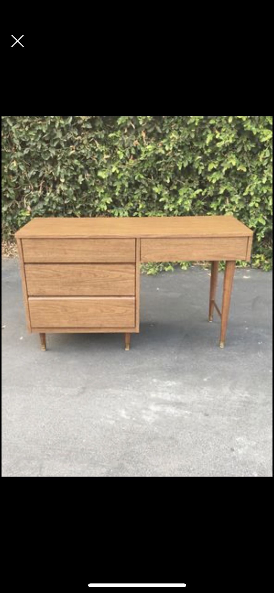Mid Century Danish Modern Metal Tanker Desk