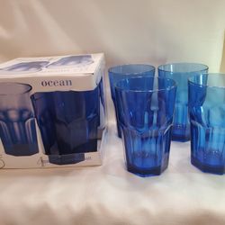 Circleware Vintage 17 Oz Ocean Cooler/ Cobalt Blue Tumblers Tall Glasses