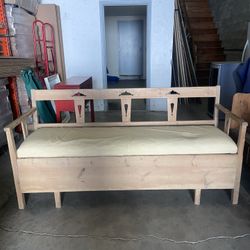 Wooden bench with storage 