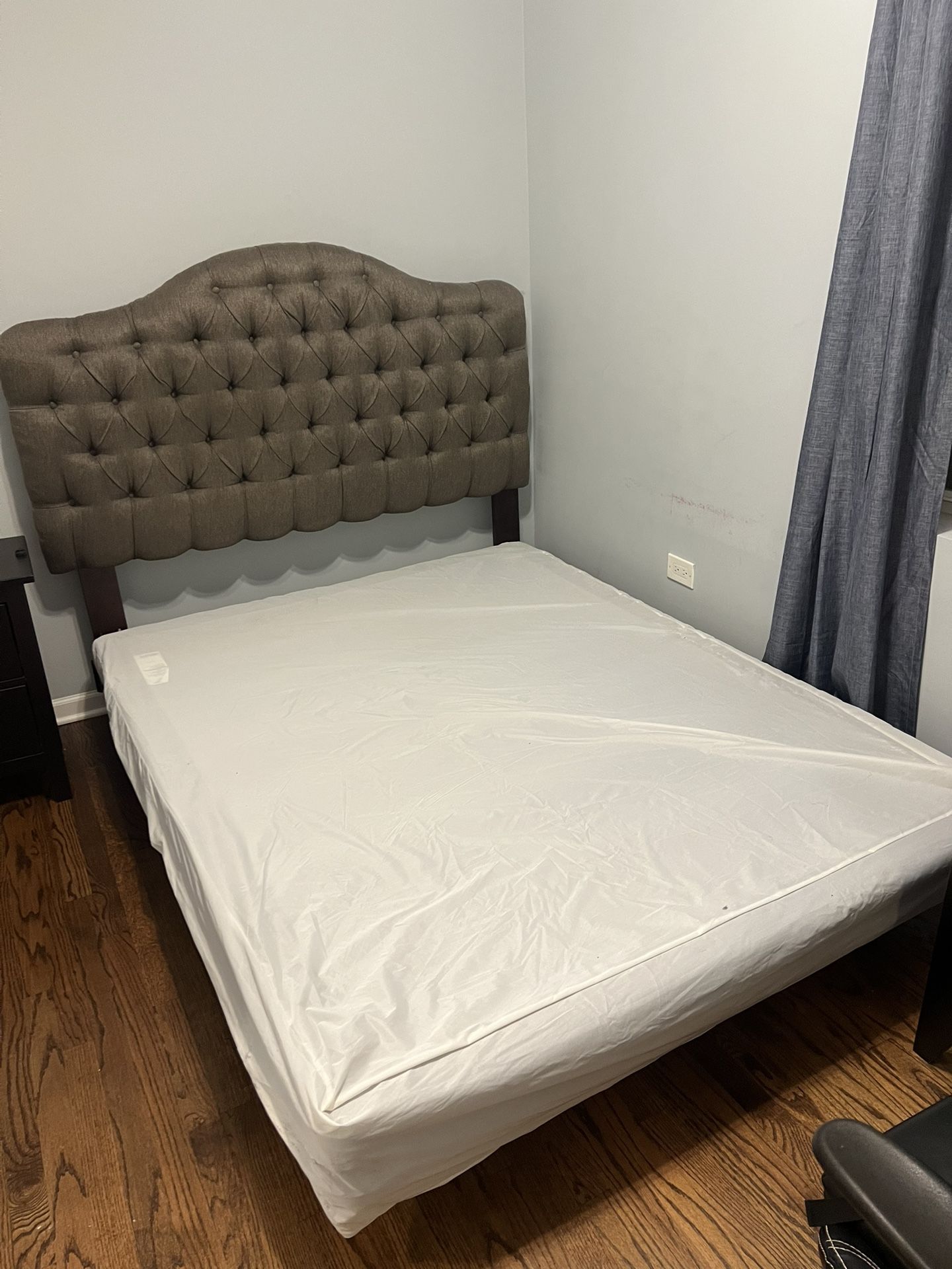 Queen Bed Frame + Headboard + Box Spring