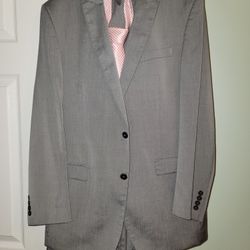 Calvin Klein Men Suit In Jacket Size 42L And Pans 36x30 Includes Free Ck Shirt And Tie 