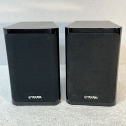 Yamaha Compact Speakers (pair) finished in a beautiful Piano Black-TESTED-Great Yamaha Sound-includes speaker wiring-Demonstration Available 