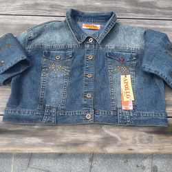 Apollo jeans embellished denim jacket size 2xl