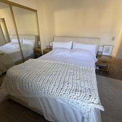 Queen Bedframe, Mattress And Bedside Tables Best Offer 