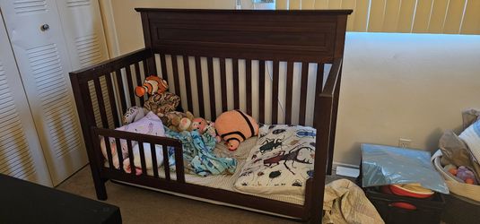 Dark Brown Wood Convertible Crib