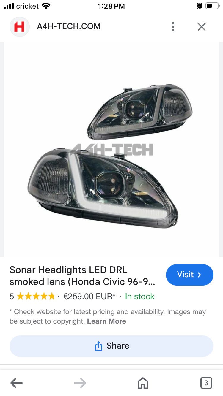 Honda Civic Led Headlight Assembly