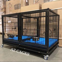 🔵  ✅ New Heavy duty Comfy Kennel Crate Cage W/ Trays & Casters 🐶Dimensions in pictures 🐶🐶