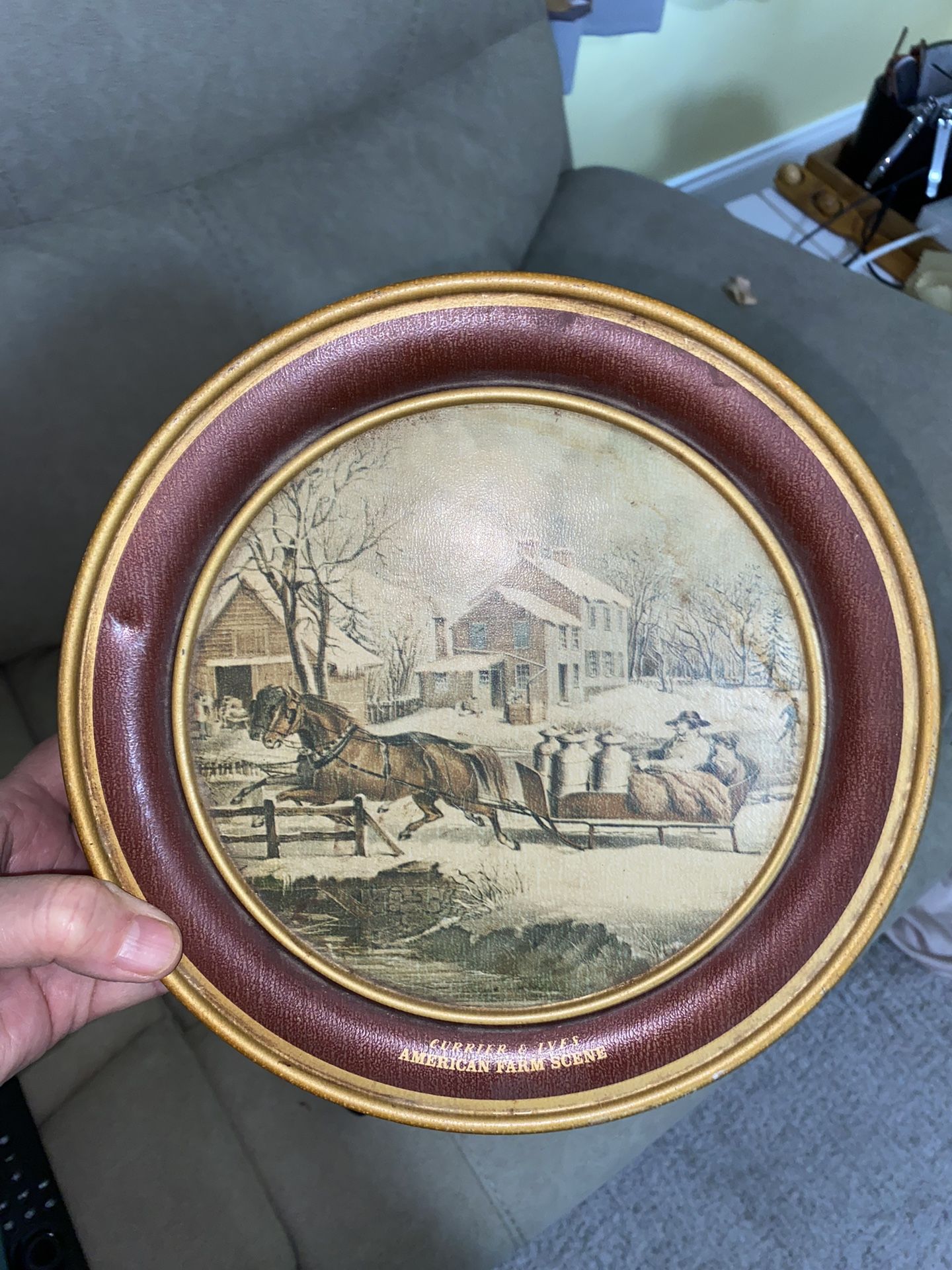 Vintage Currier And Ives Winter Pastime Collectible Tin