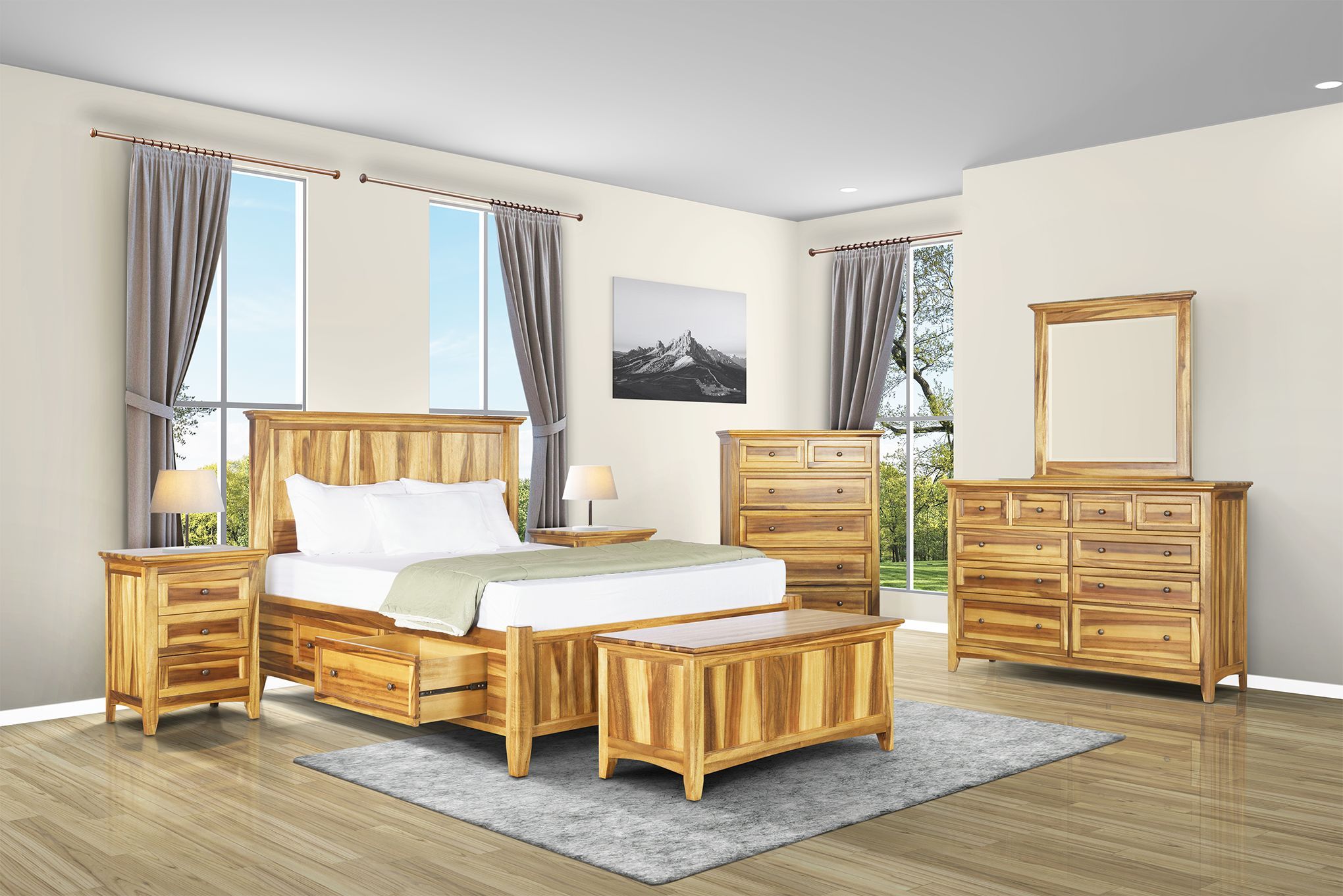 New Traditions California King Storage Bed - Java