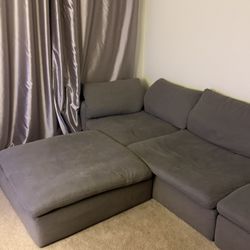 Bobs Dream 131” 4 Piece Modular Grey Sectional