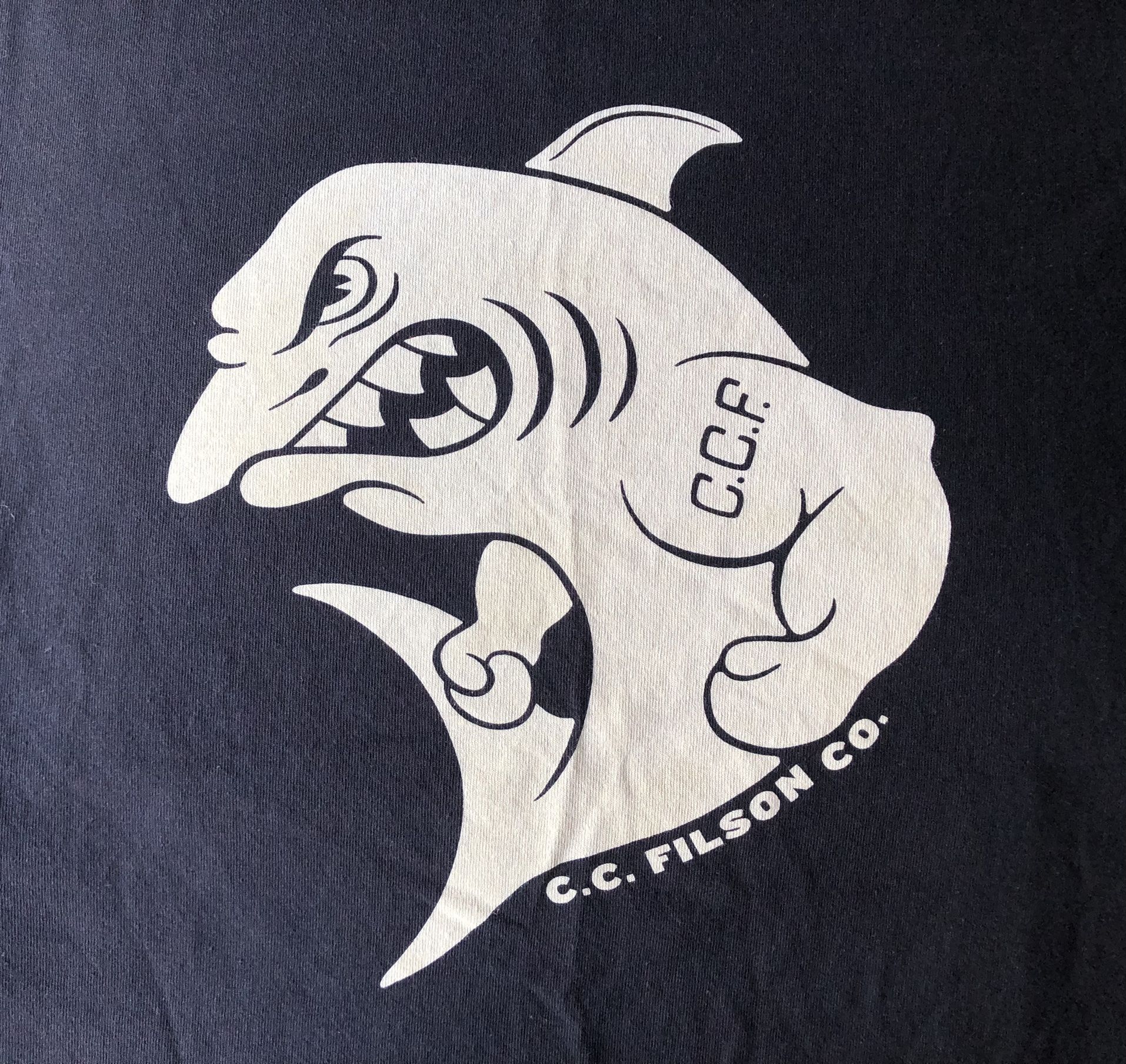 Filson C.C.F. Shark graphic shirt CCF Seattle Ballard Store printed excellent durable quality garment heritage an American Tradition graphic t-shirt u