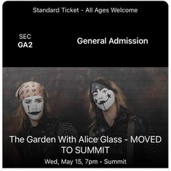 The Garden x Alice Glass (Crystal Castles) 2 tickets