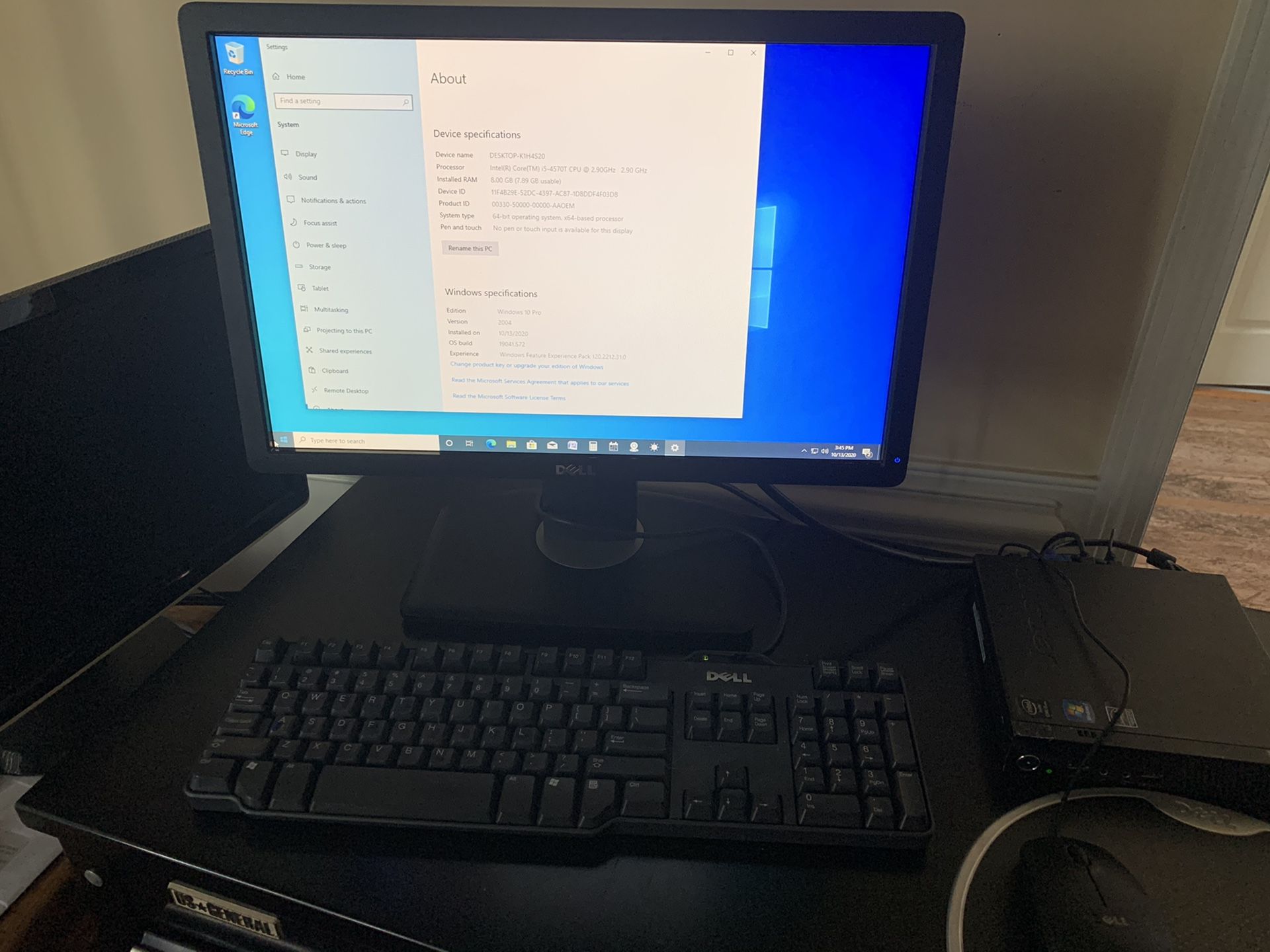 Dell Optiplex 3020 with 24” Display