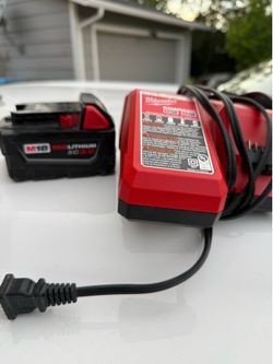 Milwaukee battery and charger.