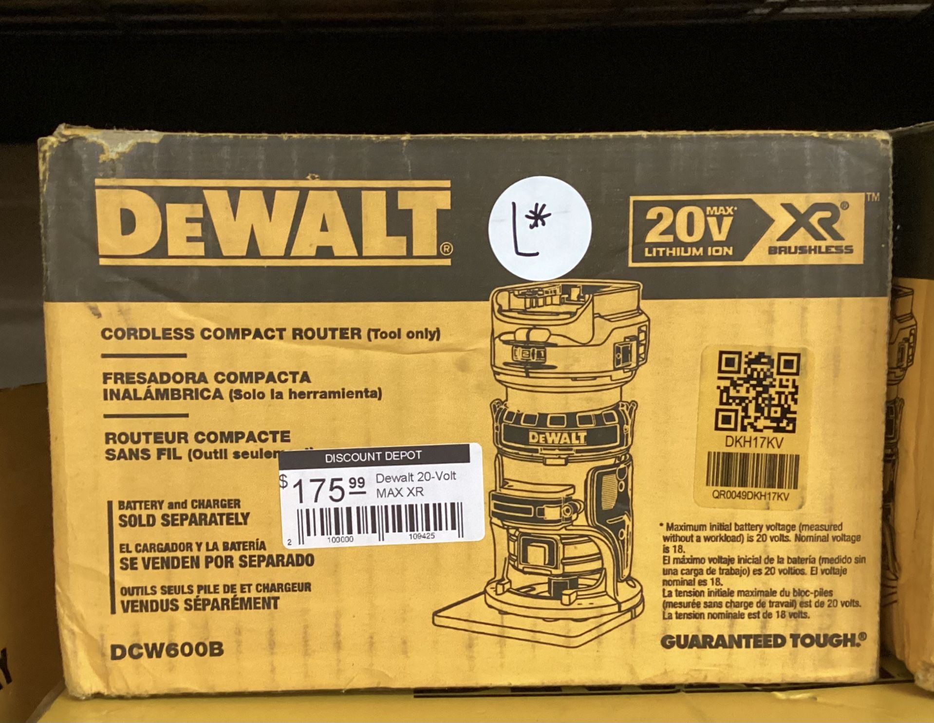 Dewalt CORDLESS COMPACT ROUTER (Tool only) (used like new)