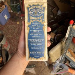 Antique Vintage Liniment  Bottle Porters In Original Box
