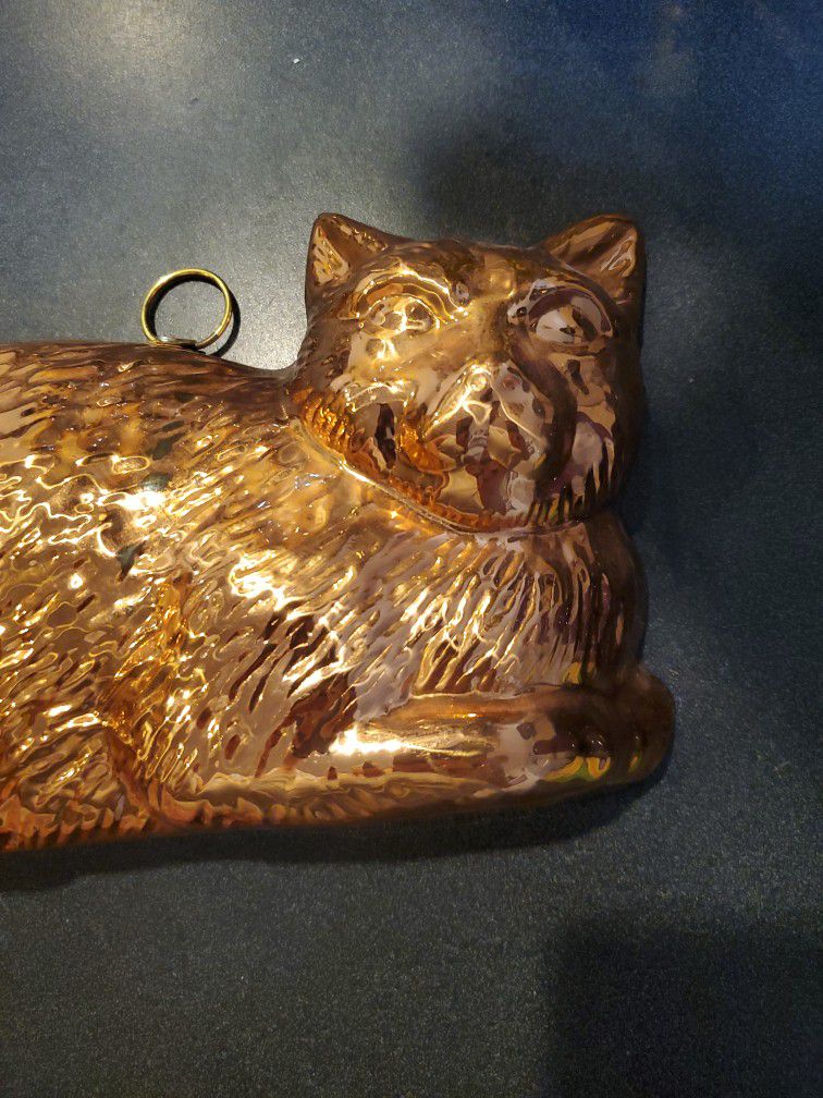 Copper Jell-O Mold! Vintage Cat Mold 