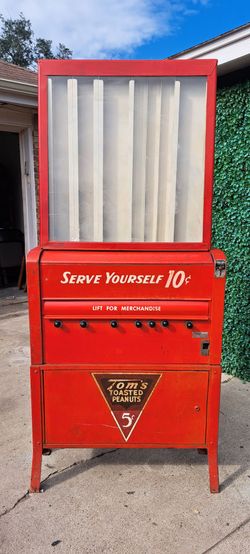 antique toms peanut vending  machine