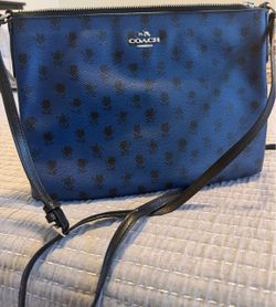 Coach Blue Floral Print Crossbody Bag