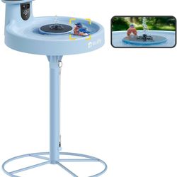 X267-Smart Bird Bath with Camera Solar Powered & Fountain & Stand, Dual-Lens Camera for Wildbird Watching, Auto Capture Bird Videos & Motion Detection