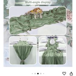 Cheesecloth Runners For Table Sage Green 