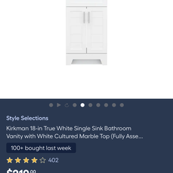 18 in. bathroom vanity