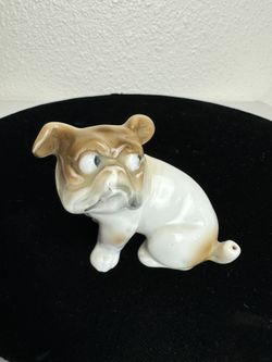 Antique  German Porcelain  Bulldog Dog Puppy