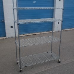 Wire storage Rack With Rollers