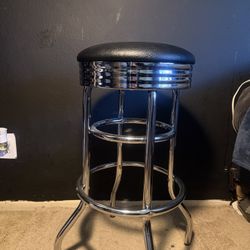 Black Chrome Twin Stools 