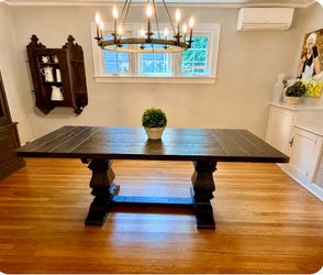 Restoration Hardware salvaged wood Trestle dining table