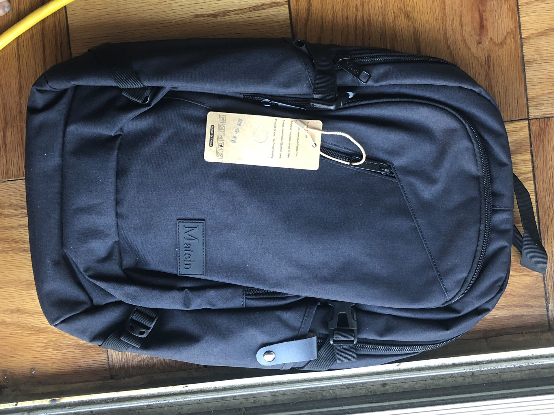 New Backpack black book-bag fits large laptop