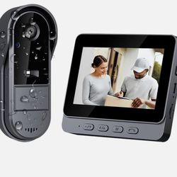Doorbell Camera Wireless No Subscription 1080P, Waterproof Door Bell Camera With Mo Screen Free Storage NO WiFi And APP Needed, Video Intercom Two-Way