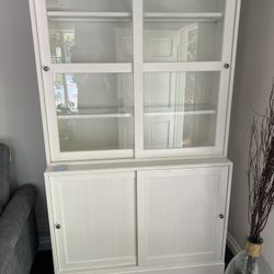 Beautiful, solid white display/storage cabinets