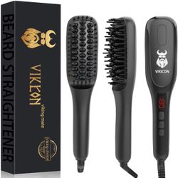 Beard Straightener for Men, Heated Beard Straightening Comb, Electric Beard Straightener Brush Portable&Lightweight for Home and Travel, Anti-Scald/Mi