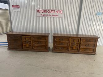 Two solid wood dressers
