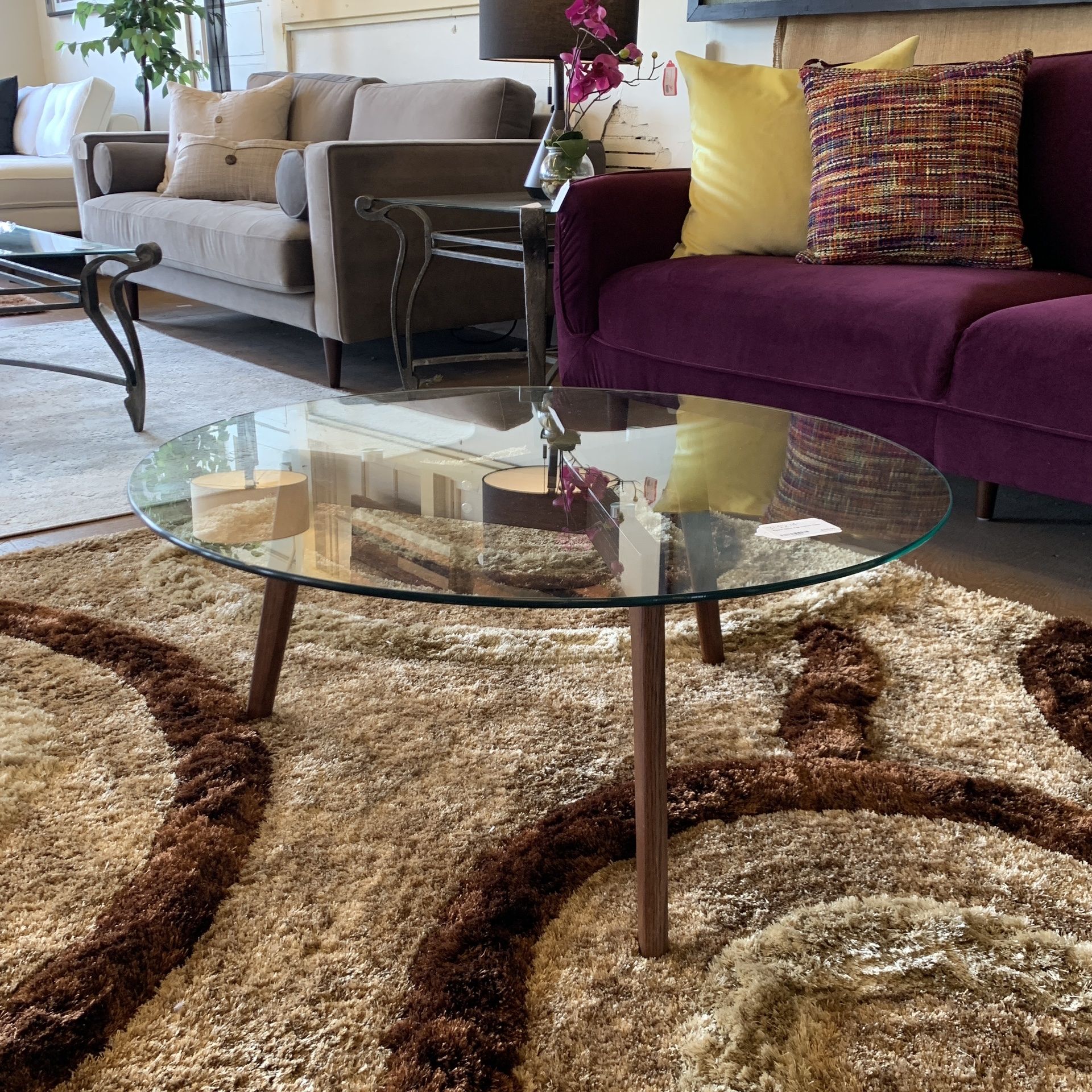 Round Glass Top Coffee Table