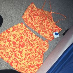 tropical two piece outfit