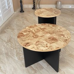 Coffee Table, 2 Piece, Solid Wood Base