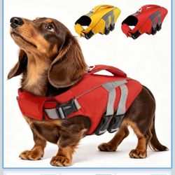 Dog Life Jacket, Reflective Dog Life Vest for Swimming Boating, Ripstop Dog Swimsuit with Rescue Handle, Adjustable Pool Float for Small Medium Dogs, 