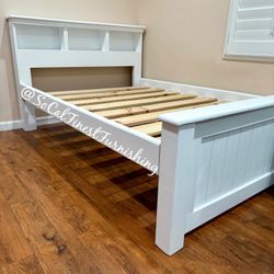 White Full Bed Frame - No Mattress 
