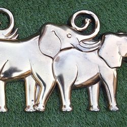 Vintage Syroco Elephant Herd Wall Hanging