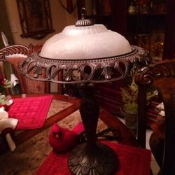 Vintage Glass Top  Lamp